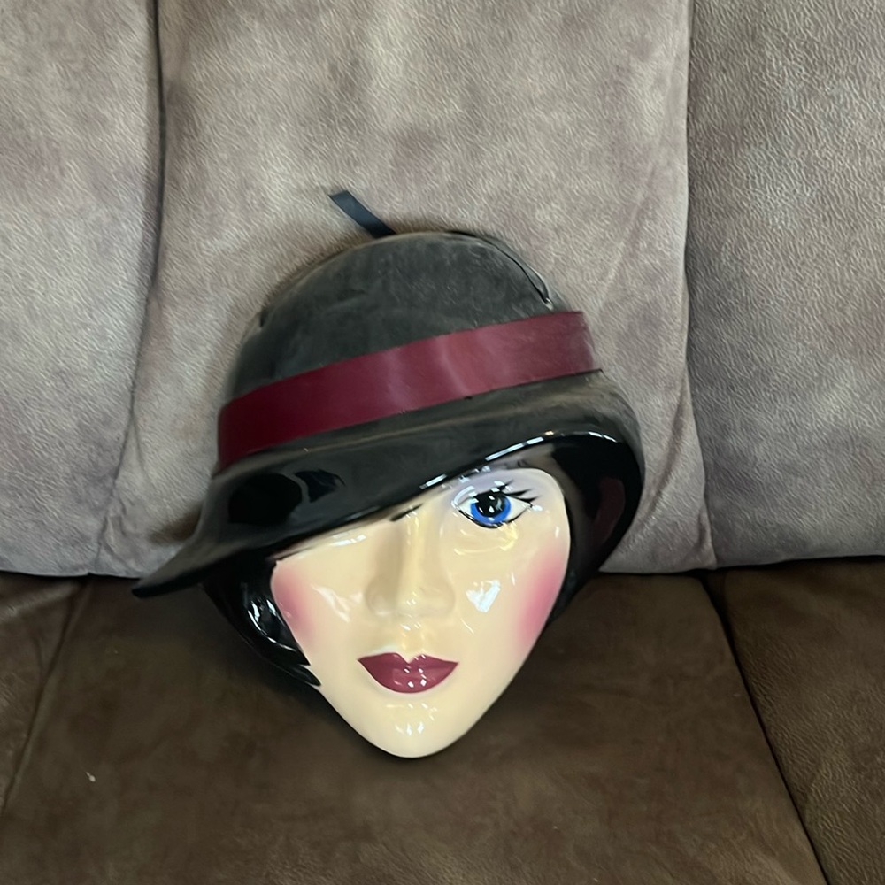 Vintage handpainted ceramic mask